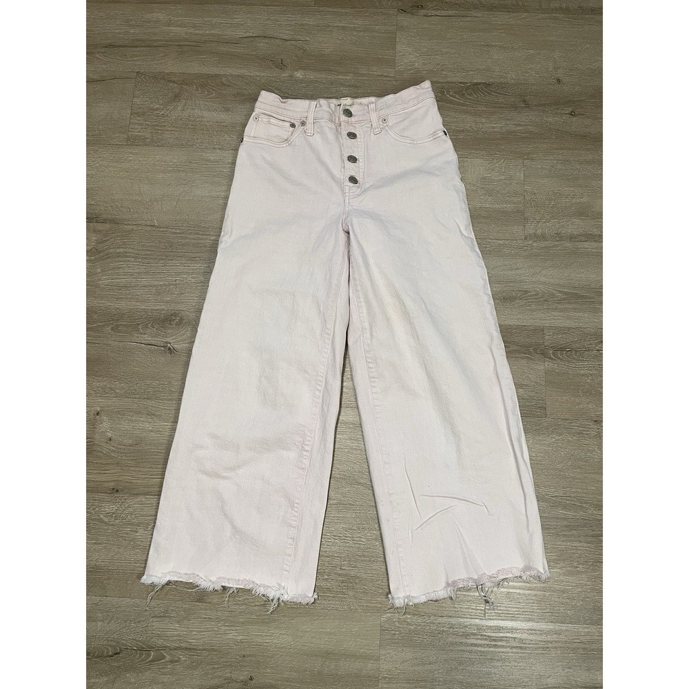 Madewell Pink Flare Wide Leg Jeans